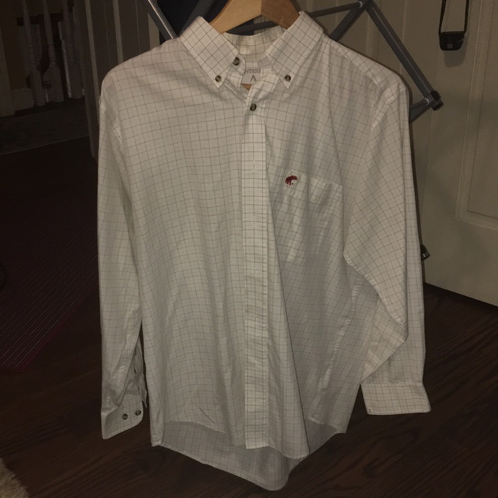 Antigua Men’s Medium Casual Button Down, White